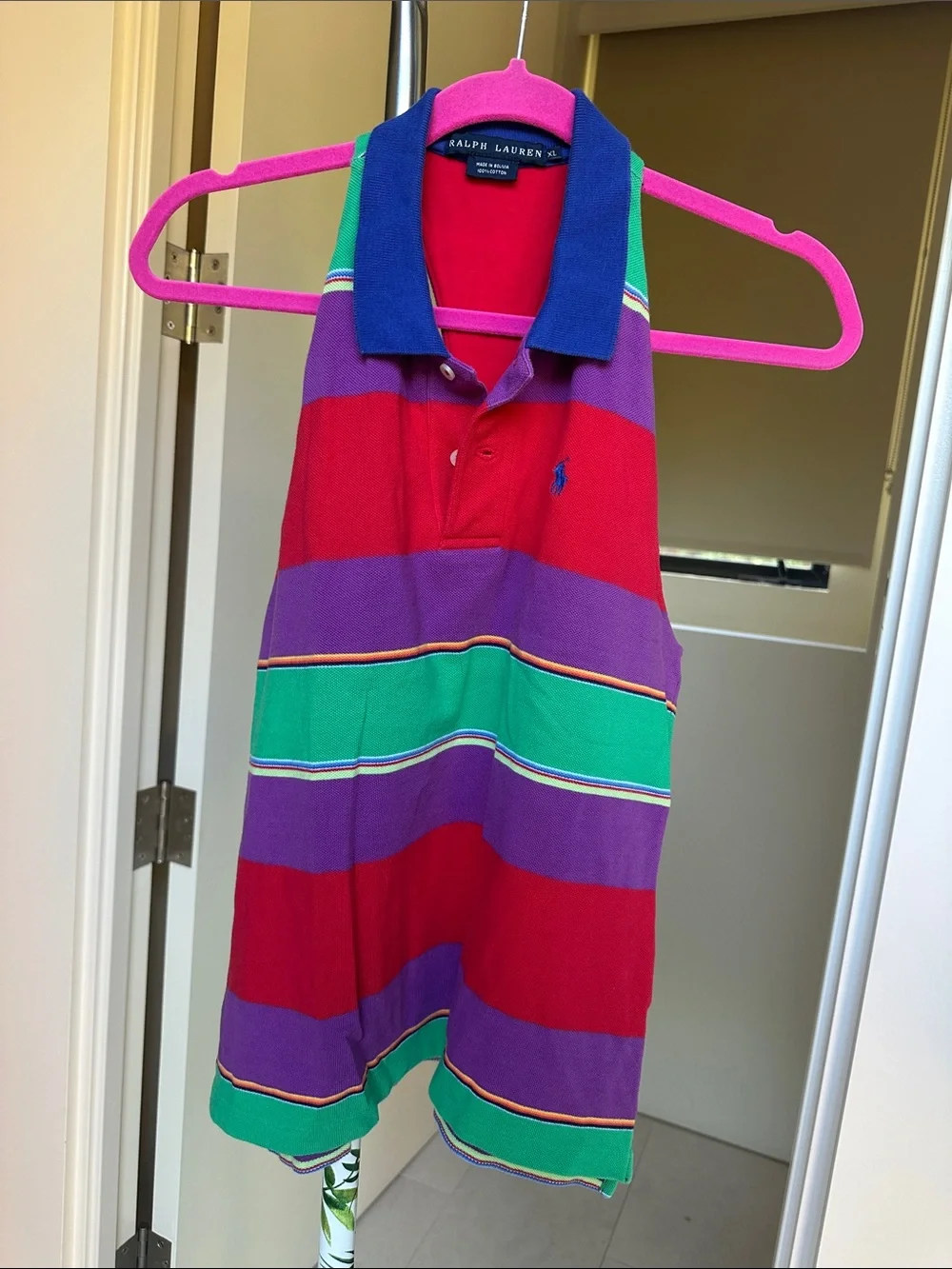 Striped Ralph Lauren Kids XL Racerback Polo Tank w/ Built In Bra